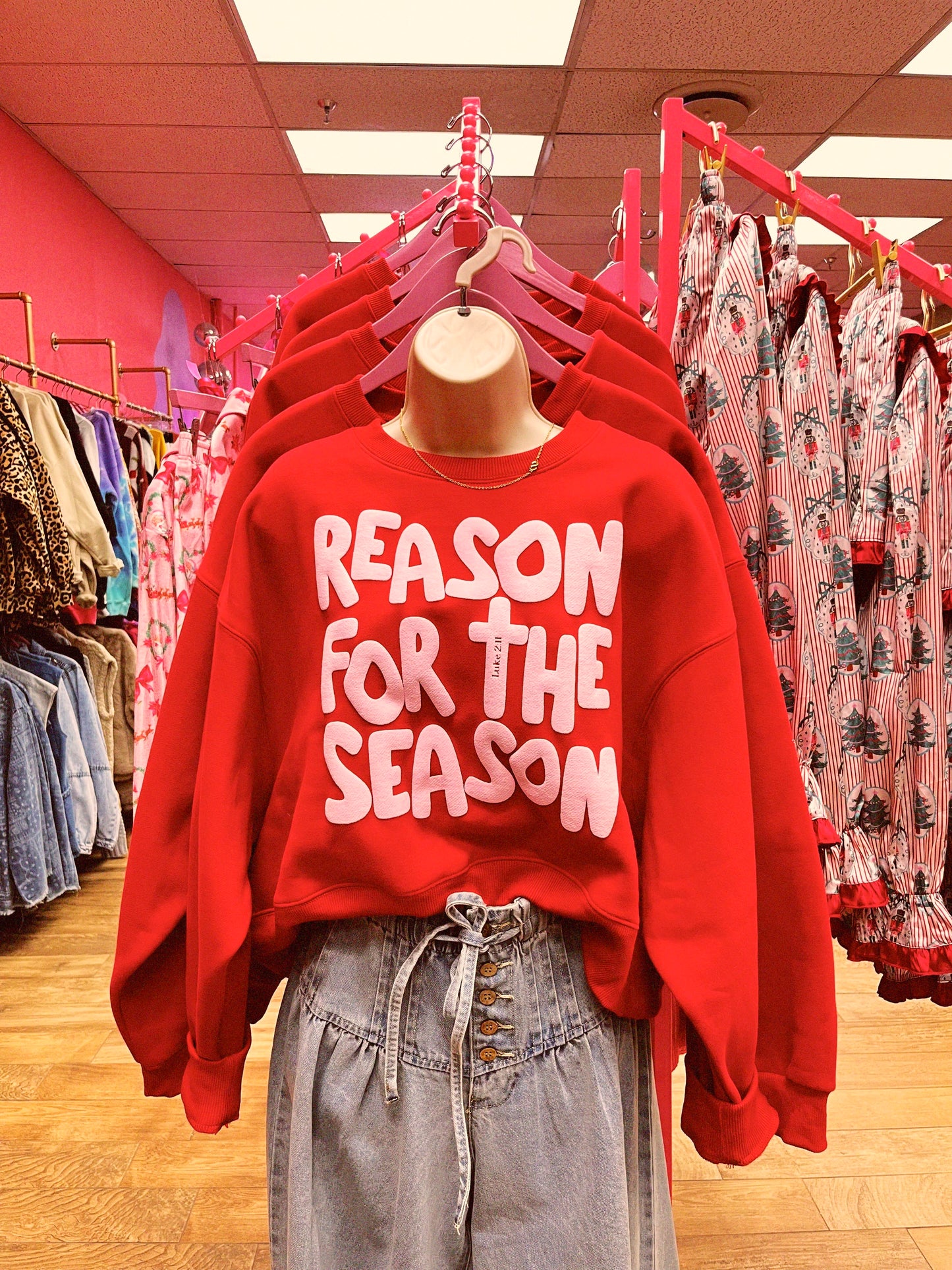 reason for the season crop sweatshirt