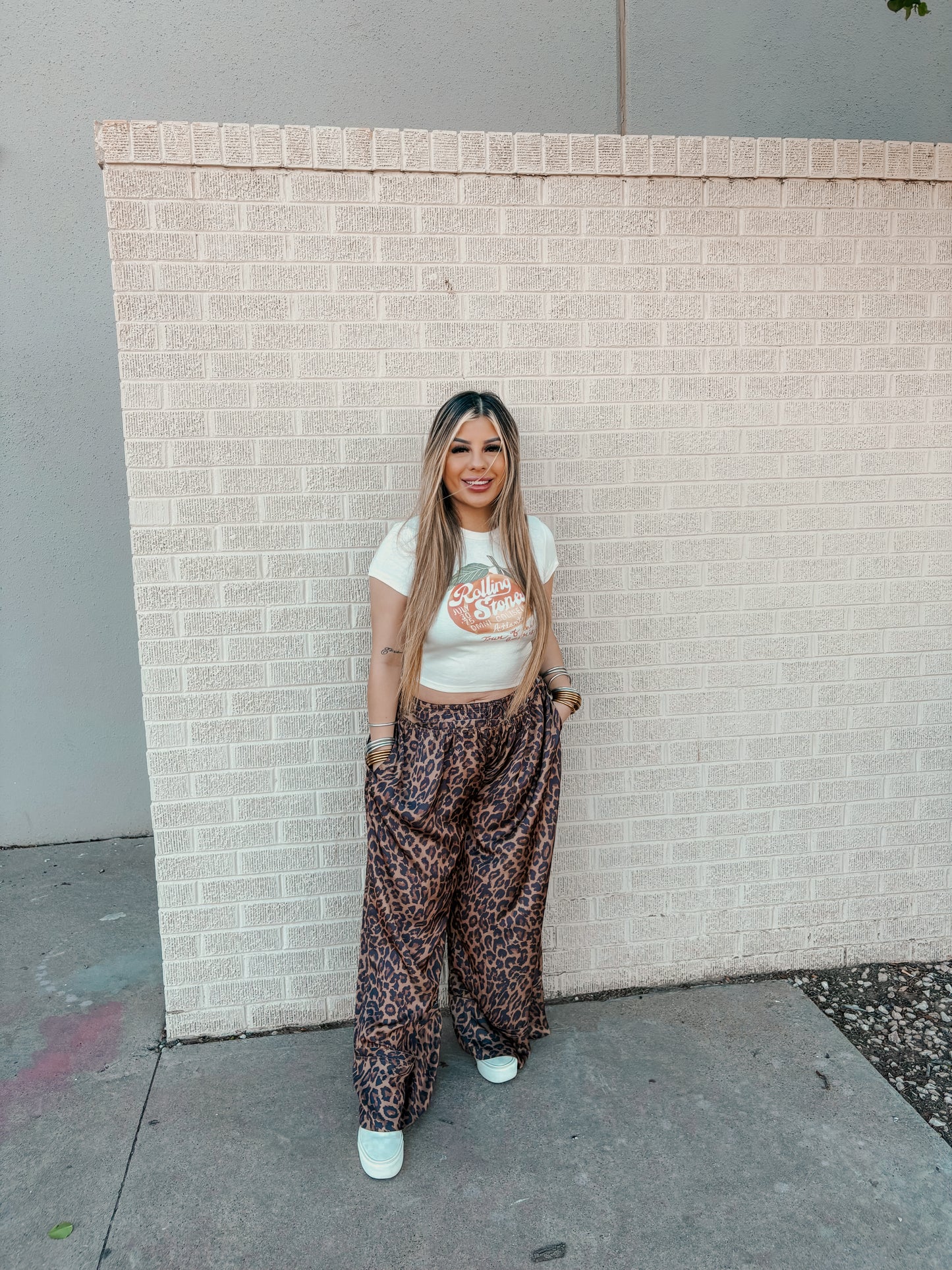 rolling stone peach baby tee