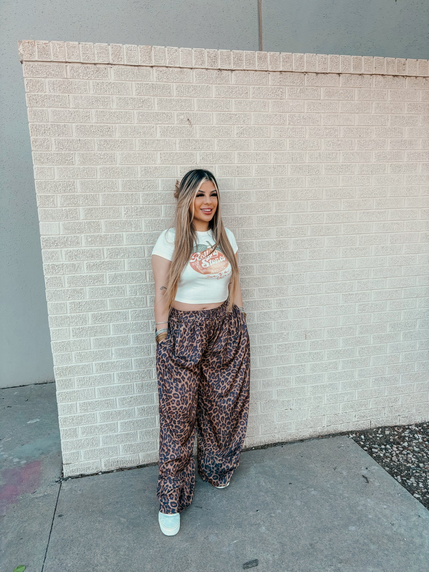 rolling stone peach baby tee