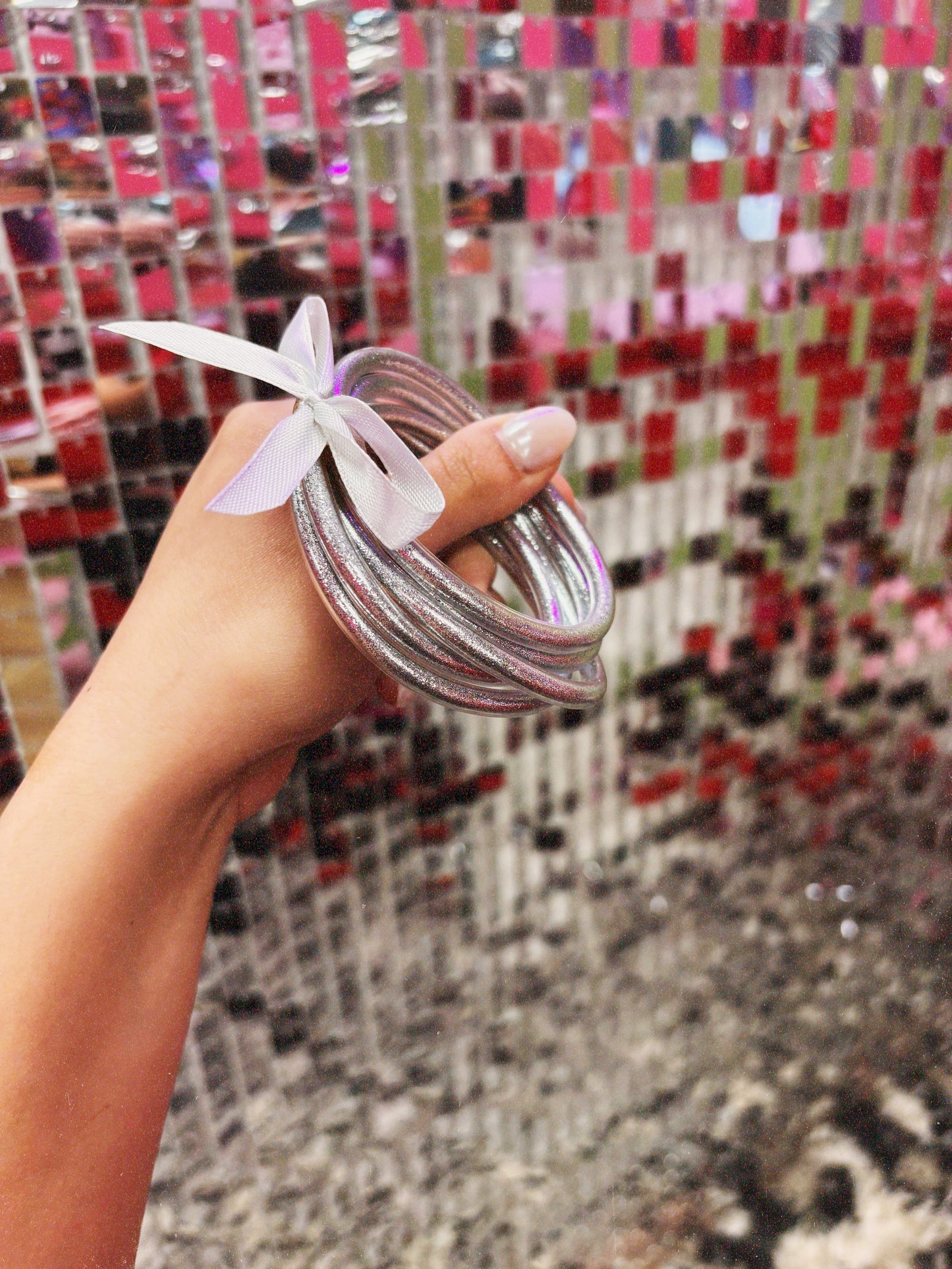 bangles silver glitter