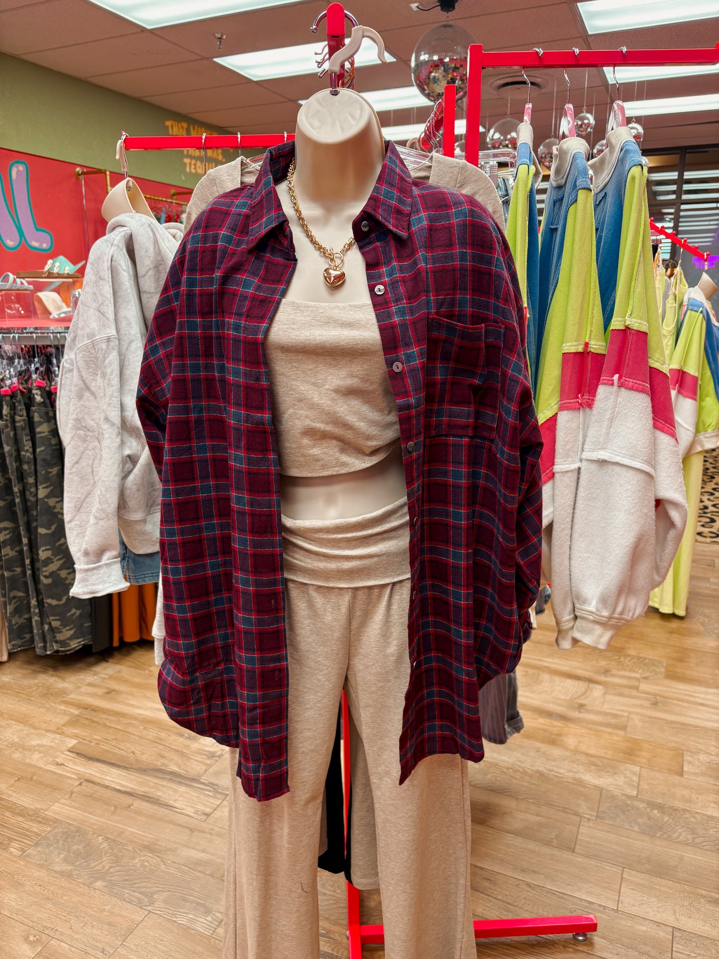 plum flannel