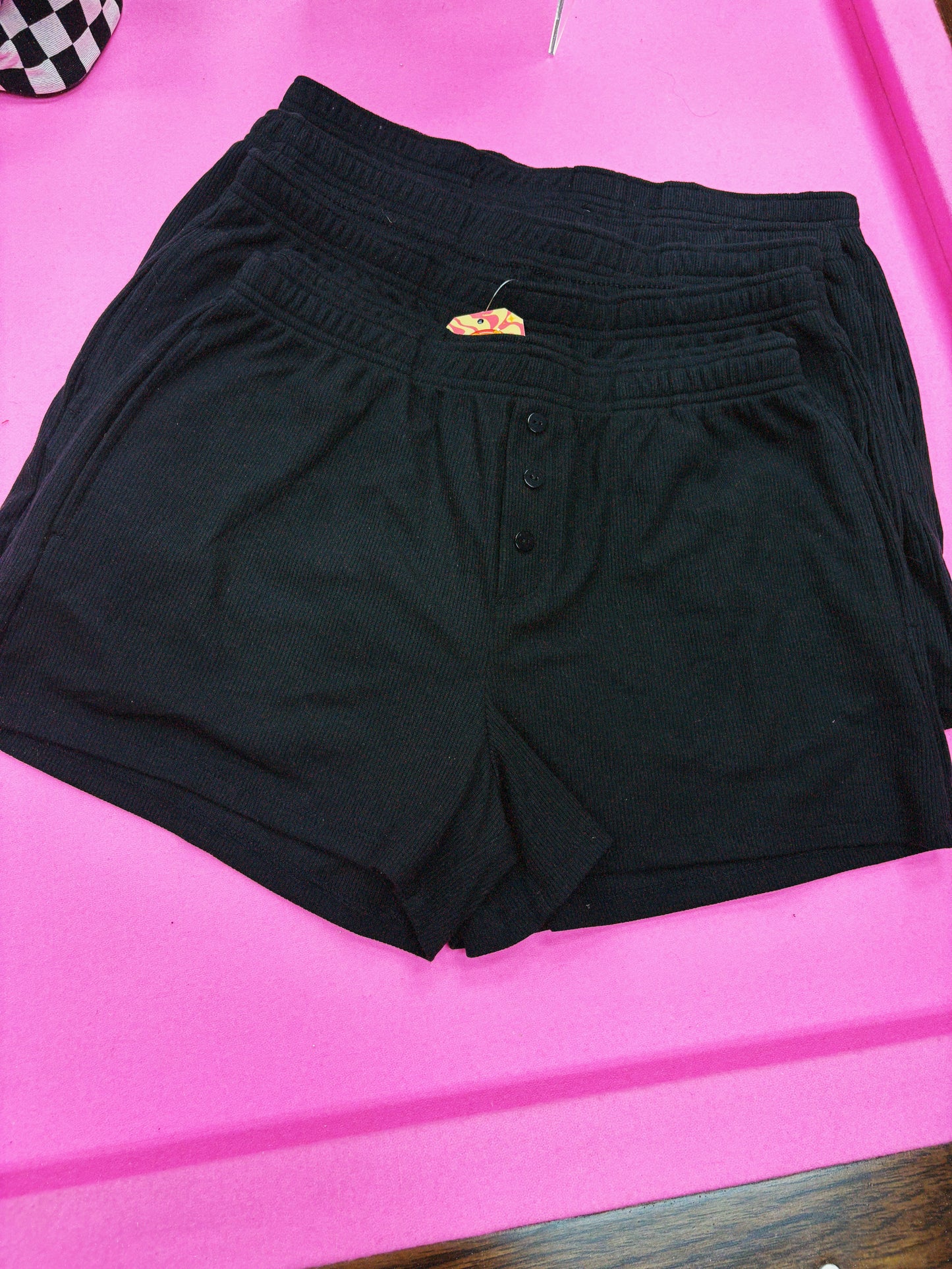 ribbed boxer shorts black