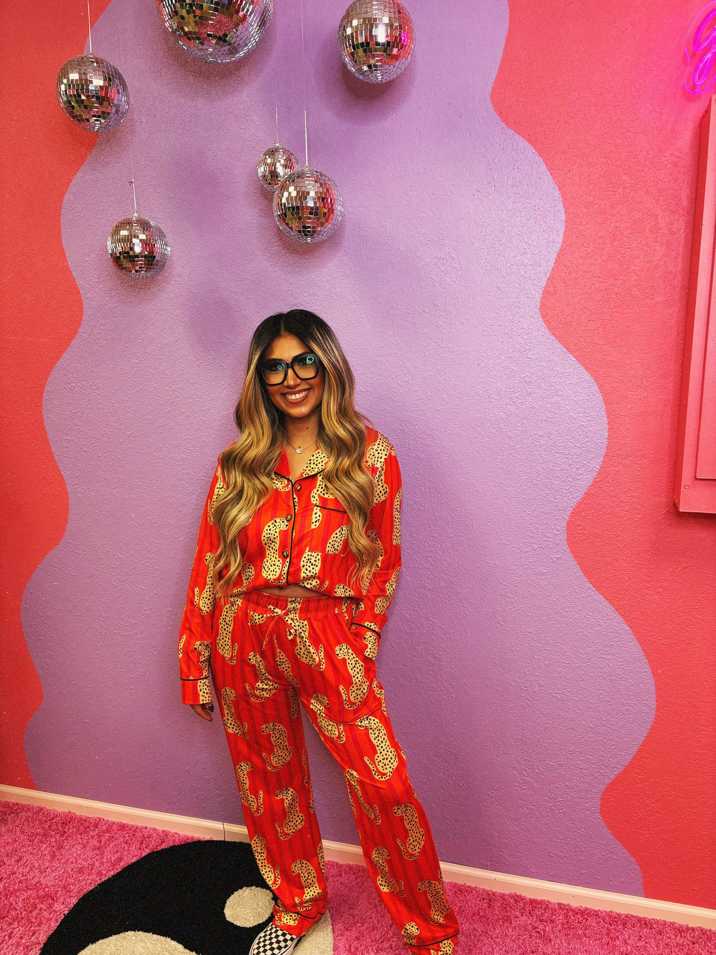 leopard stripe pj set