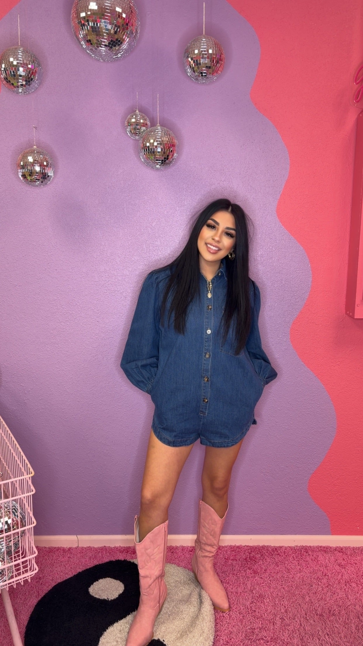 start of something denim romper