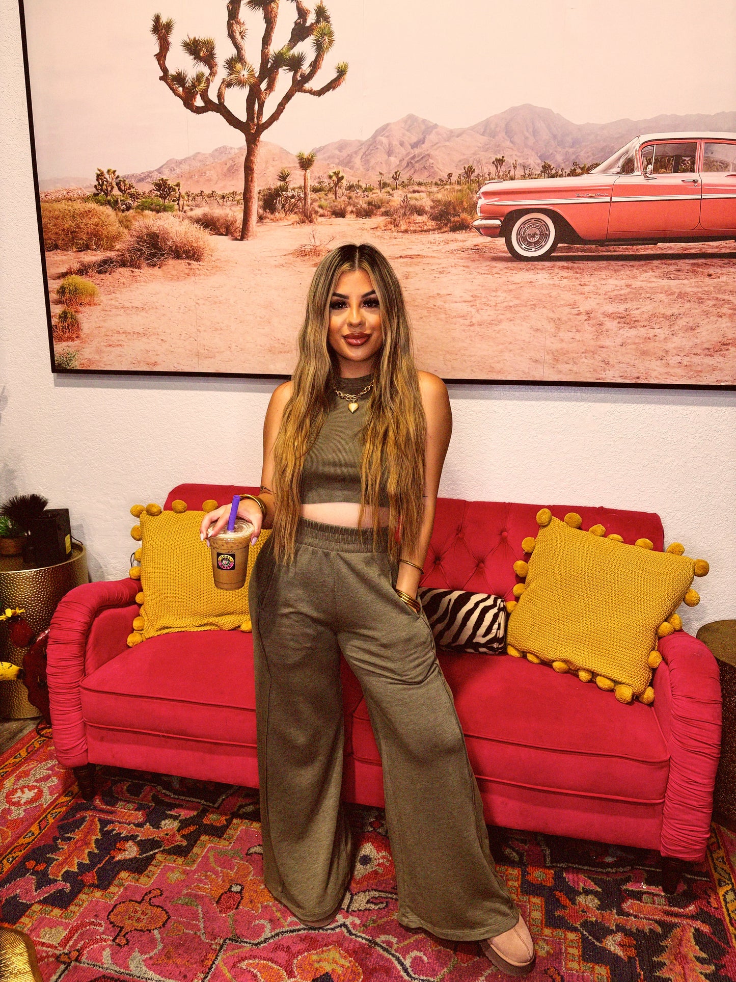 lazy girl set olive