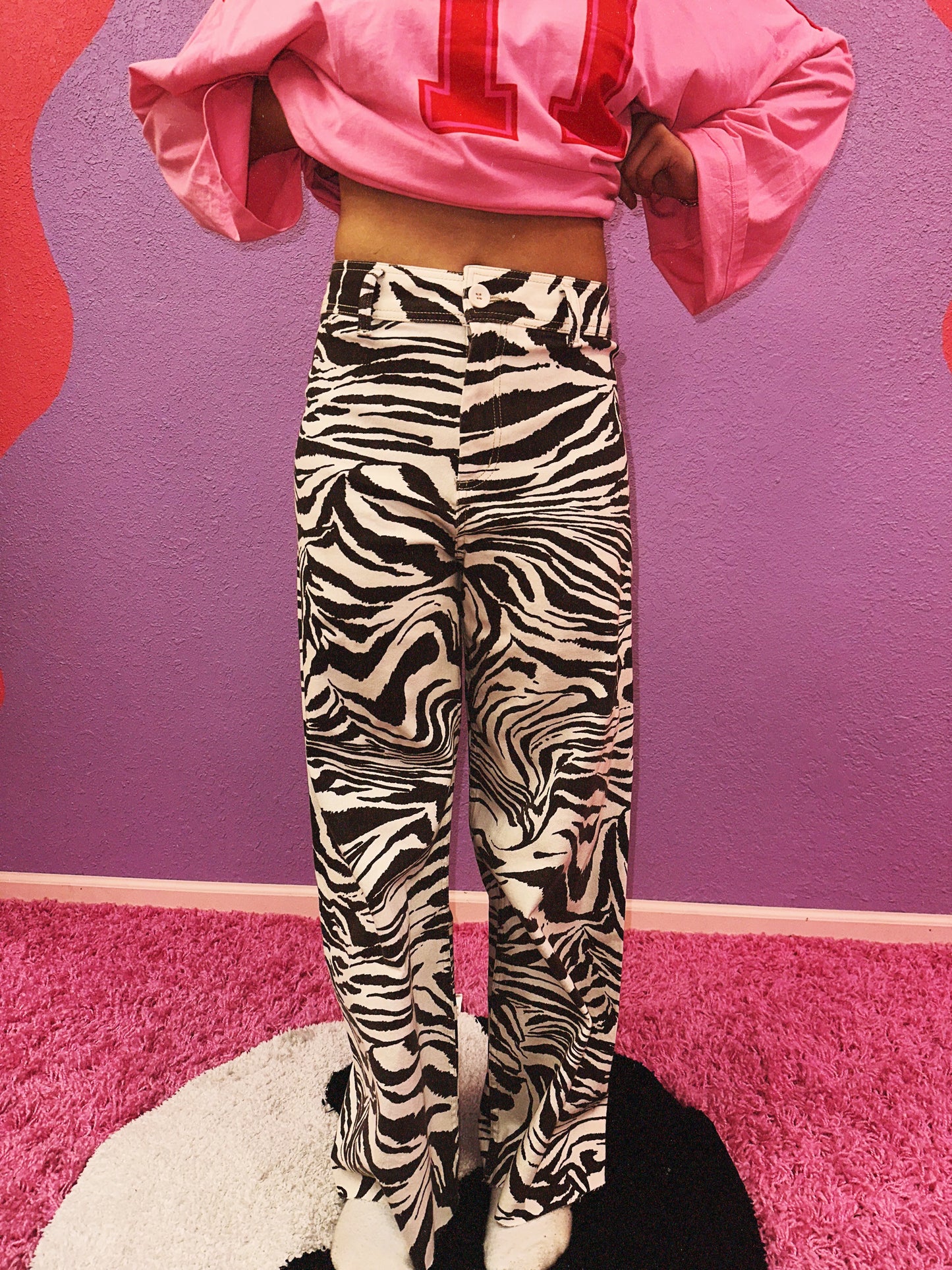 zebra pant cream