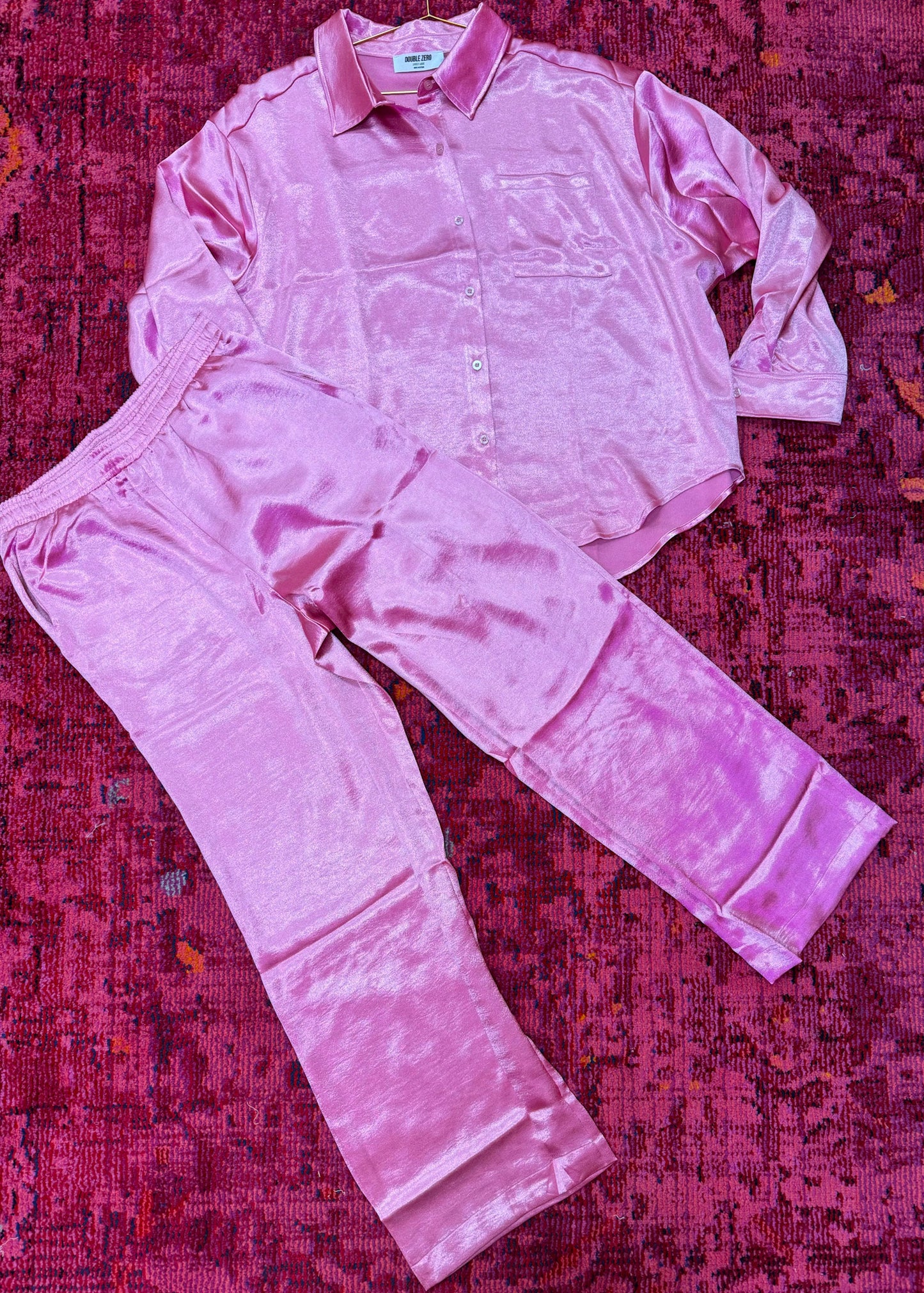 boss shit rose silk set