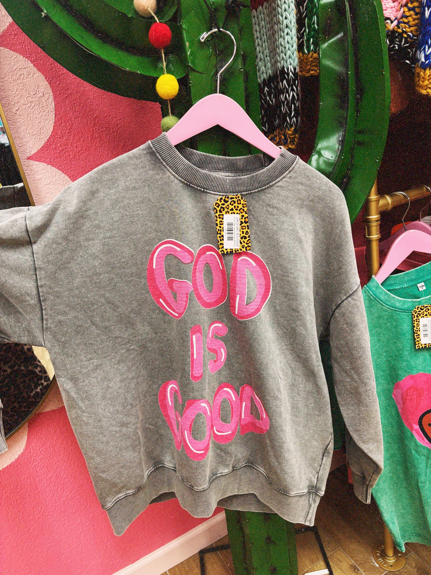 god is good grey sweatshirt