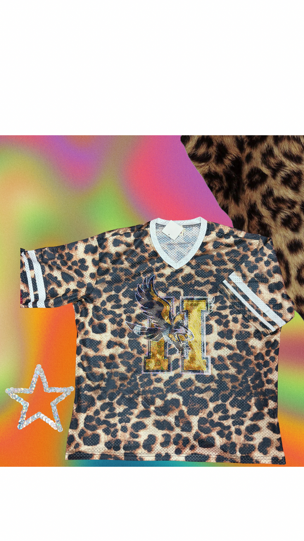 eagles bling leopard jersey