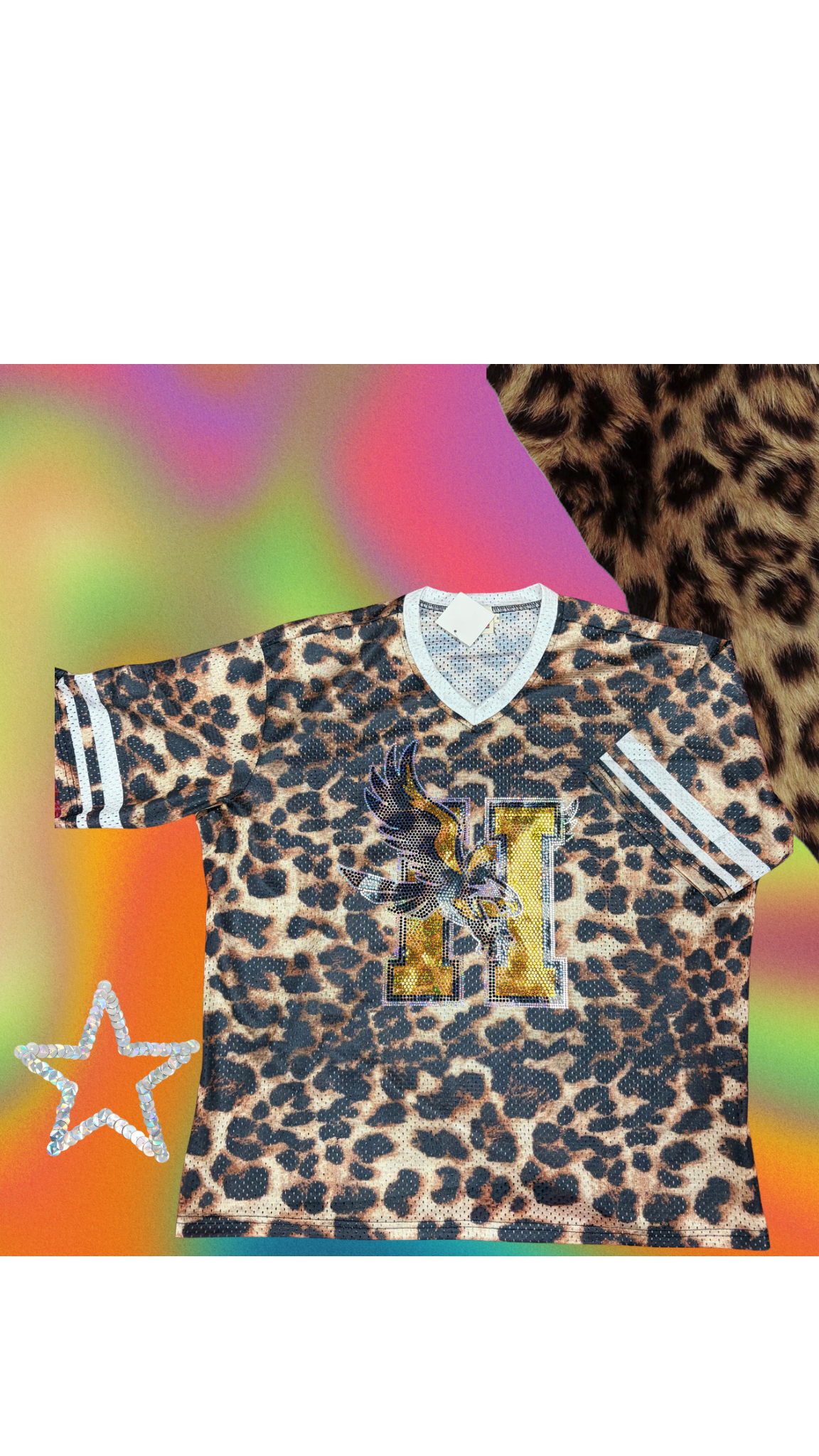 eagles bling leopard jersey