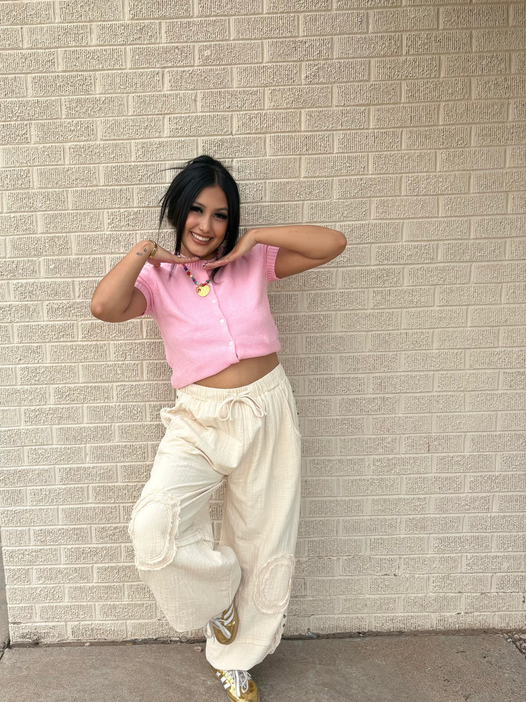 pink blush cardi top