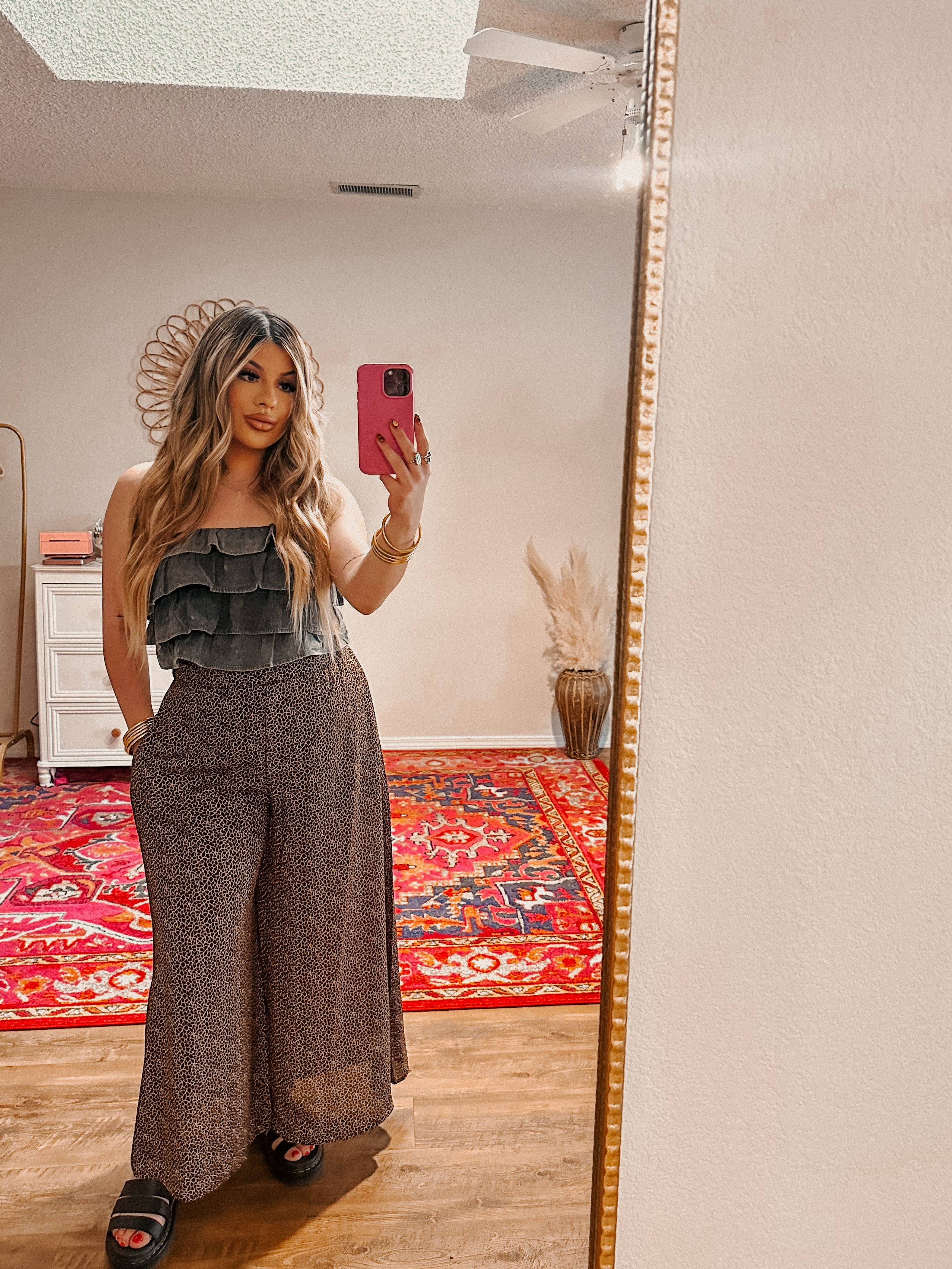 giraffe print pants