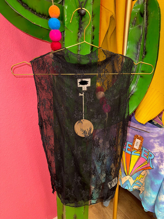 black tank mesh shirt