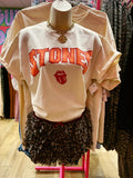 rolling stone orange print shirt