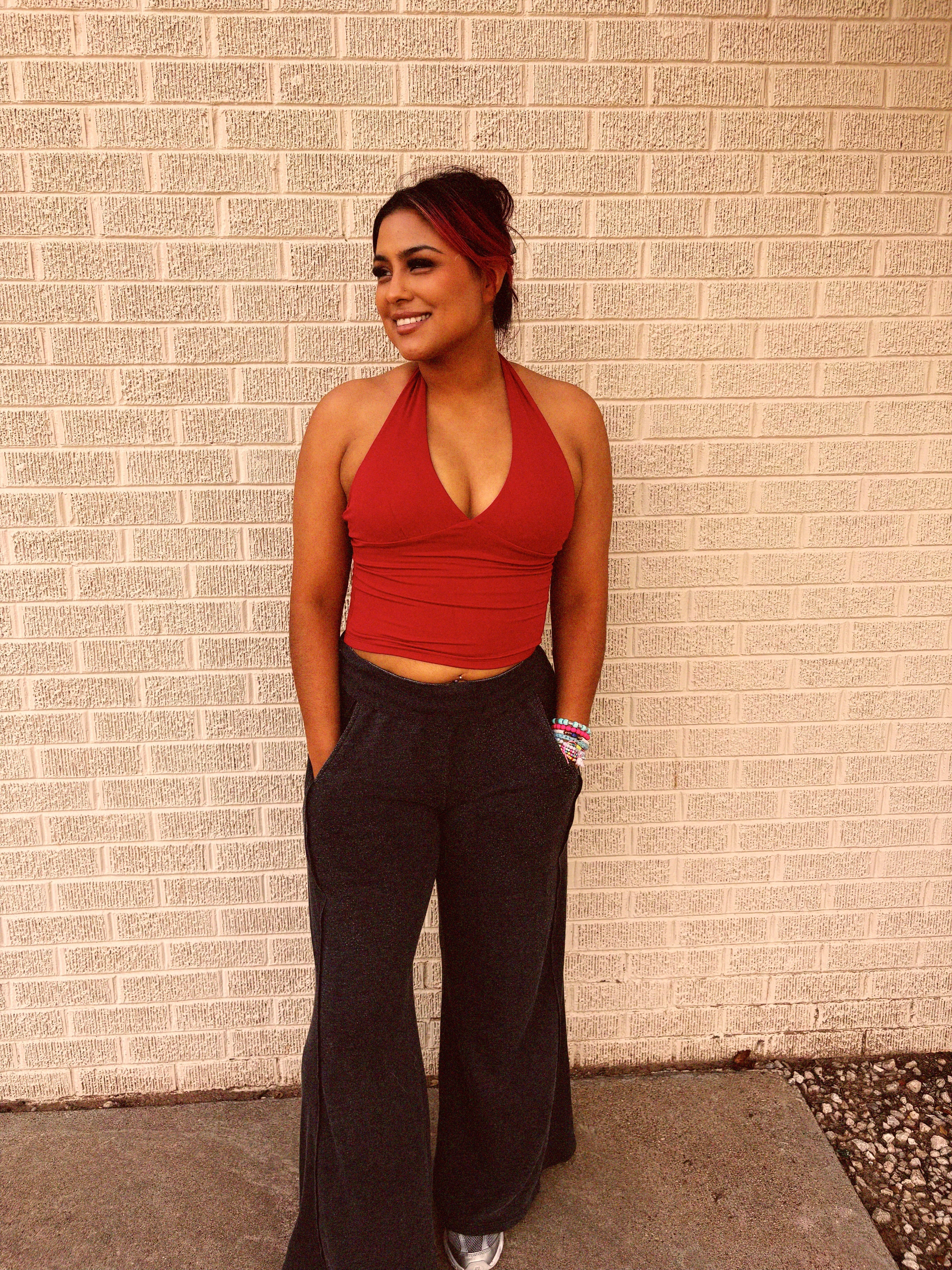 red halter top