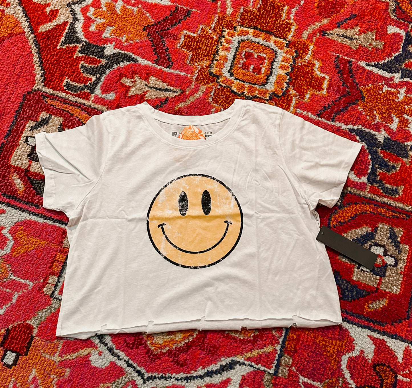 smiley crop tee