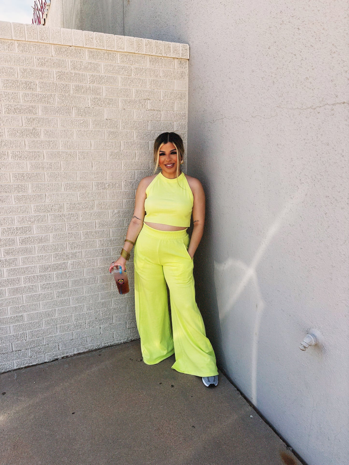 lazy girl set lime green