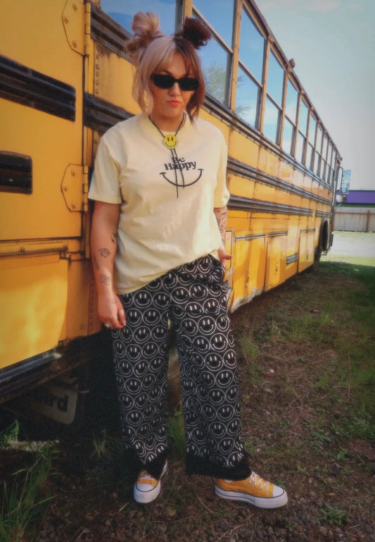 smiley satin pant