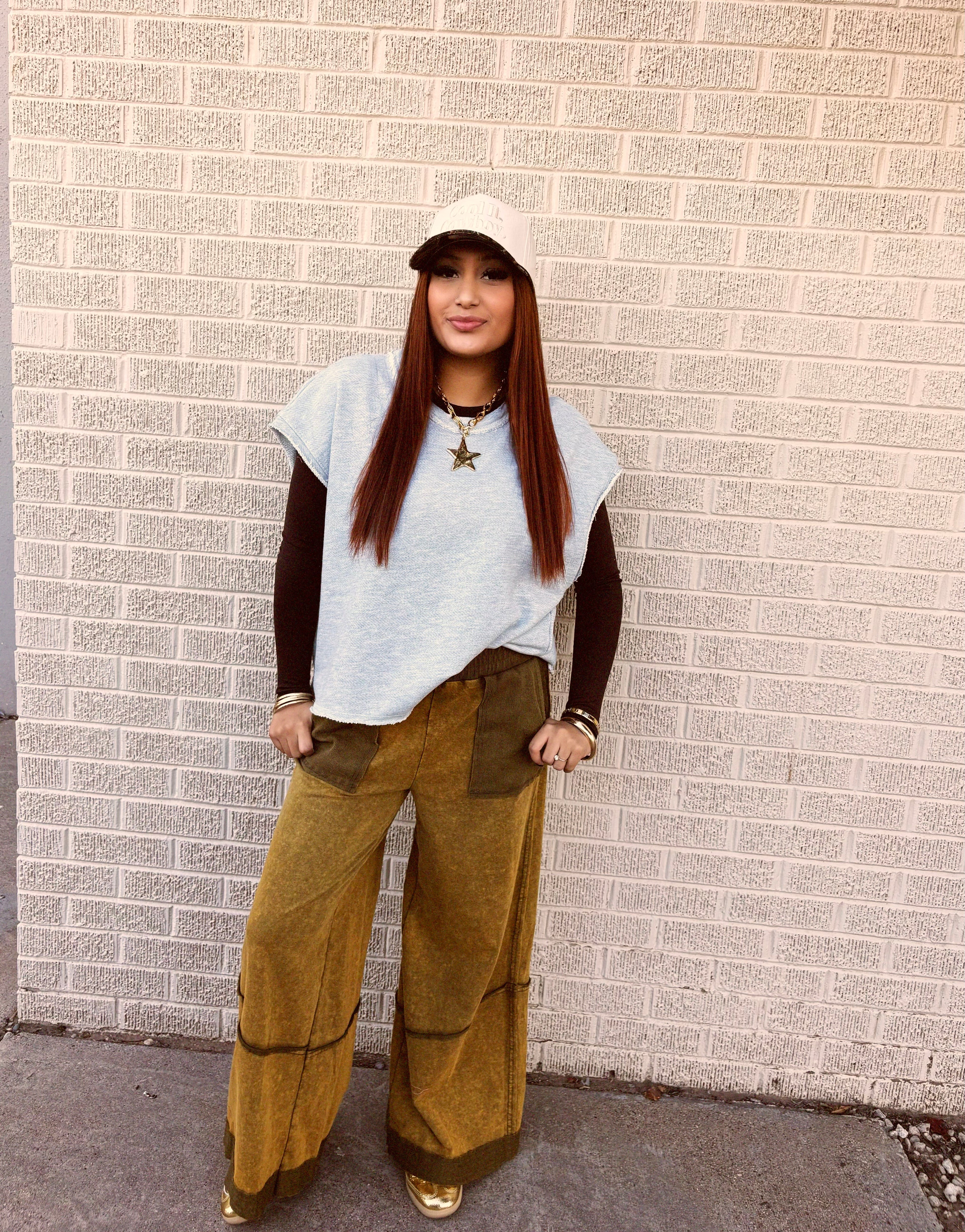 grey terry top