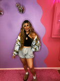 bubble heather grey shorts