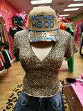 wild leopard vneck top