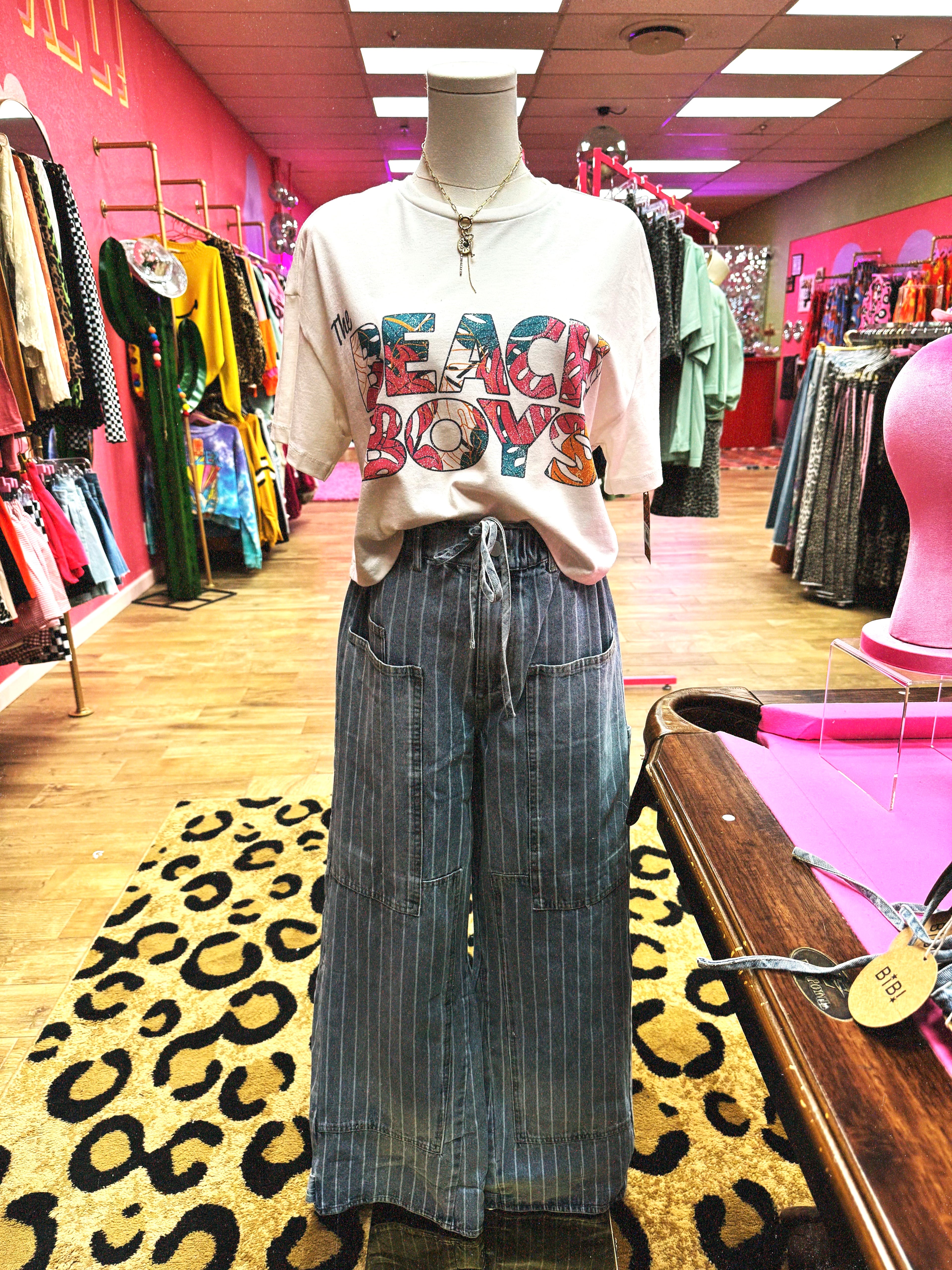 cargo striped denim