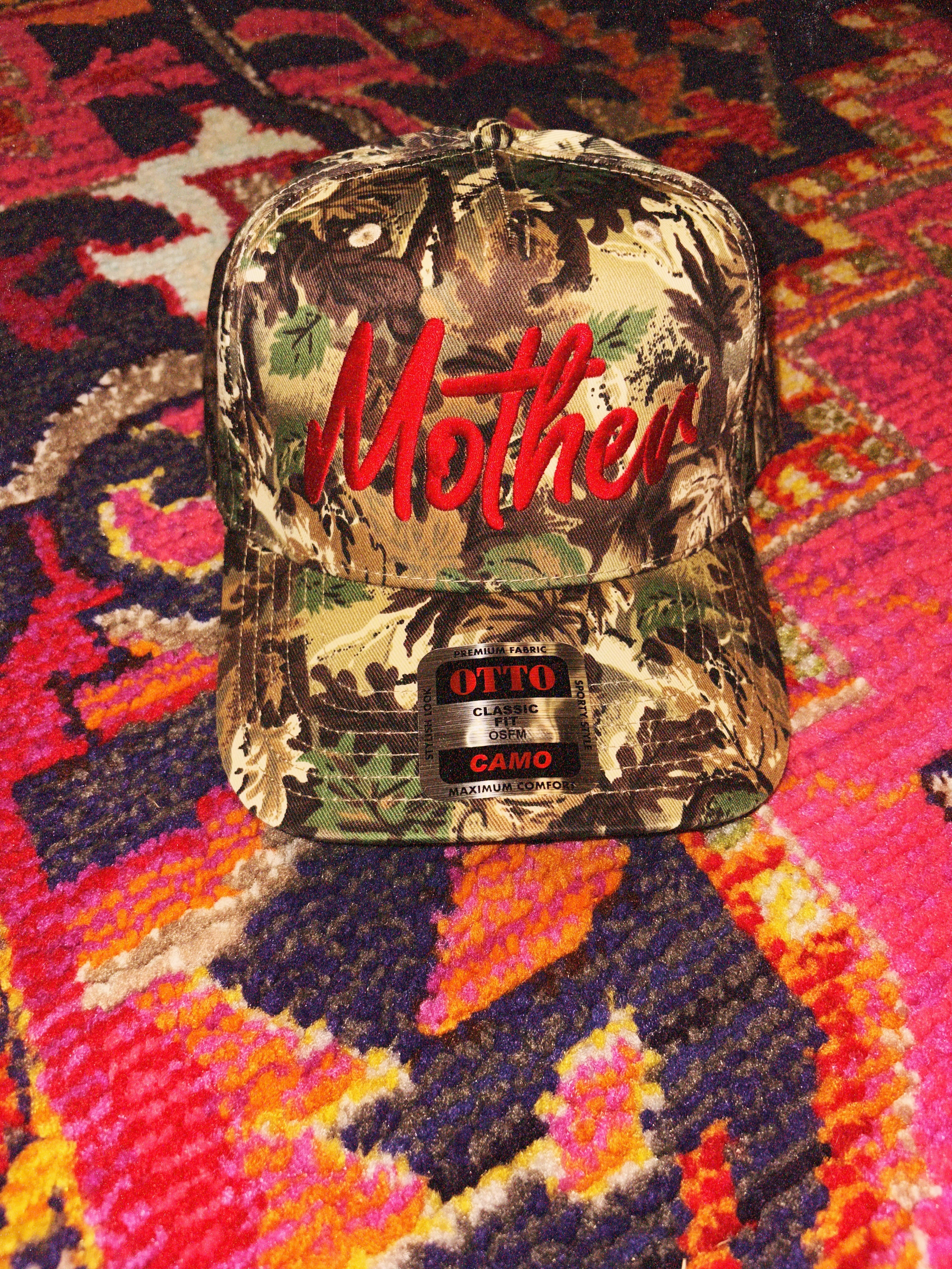 mother camo red trucker