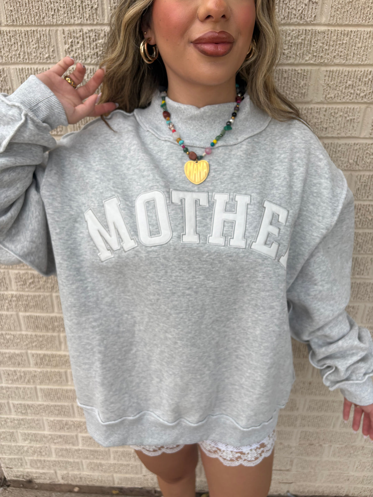 grey mother mockneck