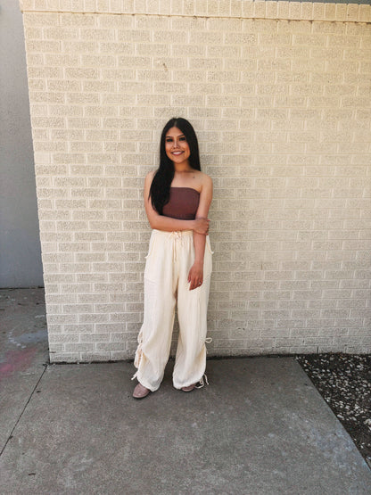 gauze beige pant