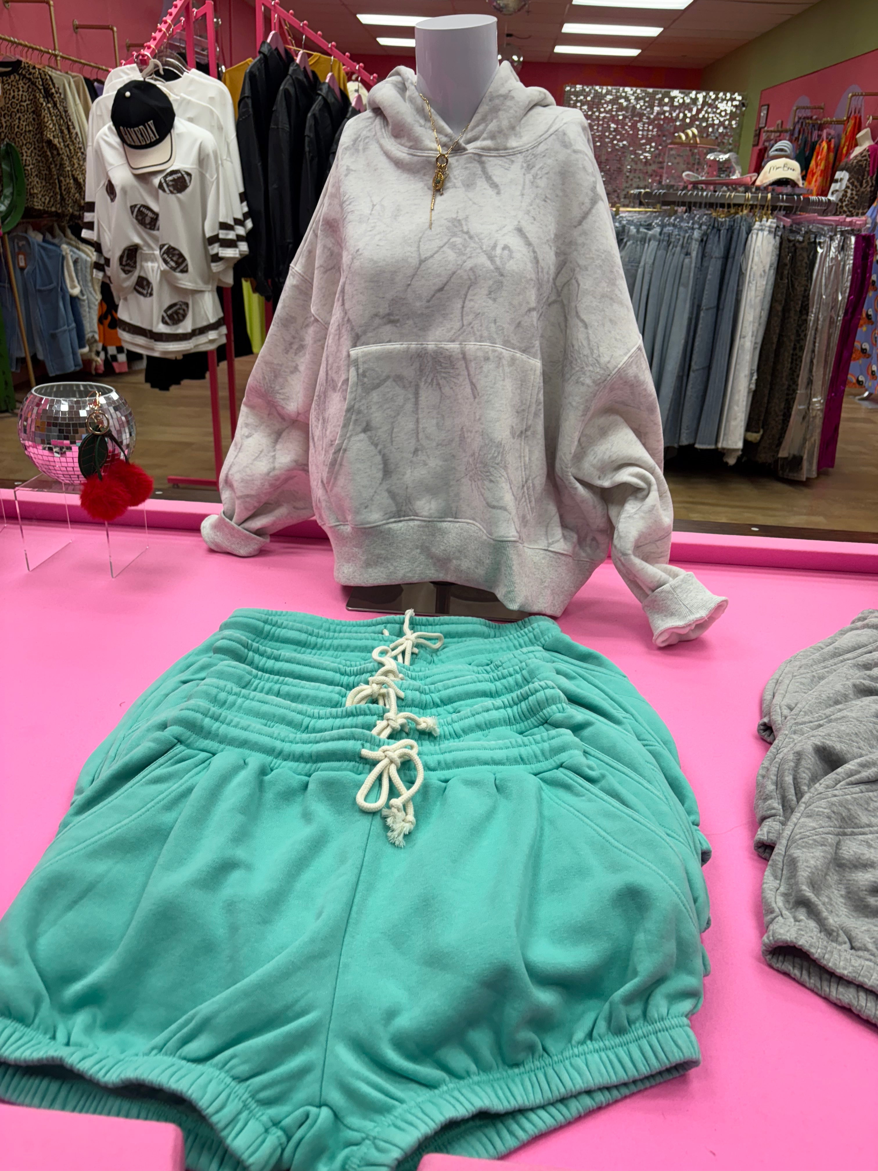 bubble turquoise shorts