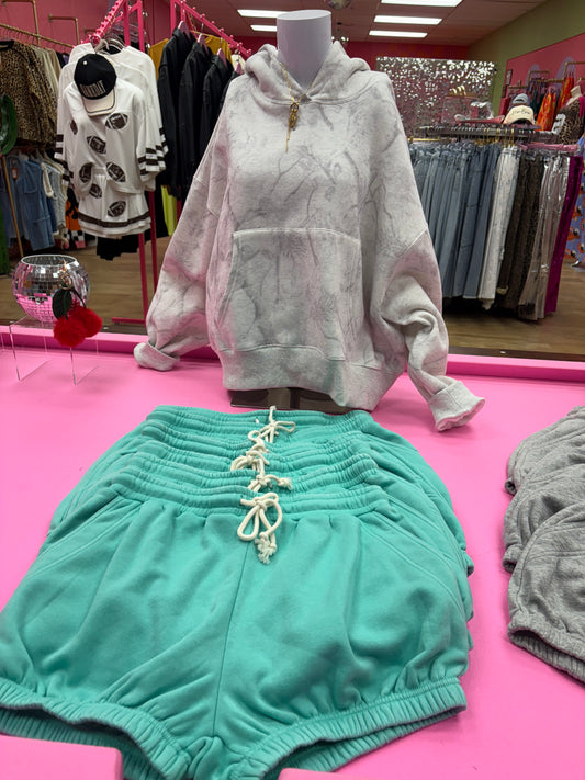 bubble turquoise shorts