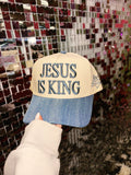 jesus is king denim trucker