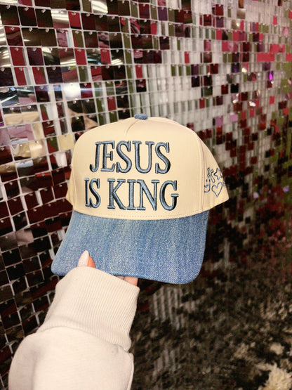jesus is king denim trucker