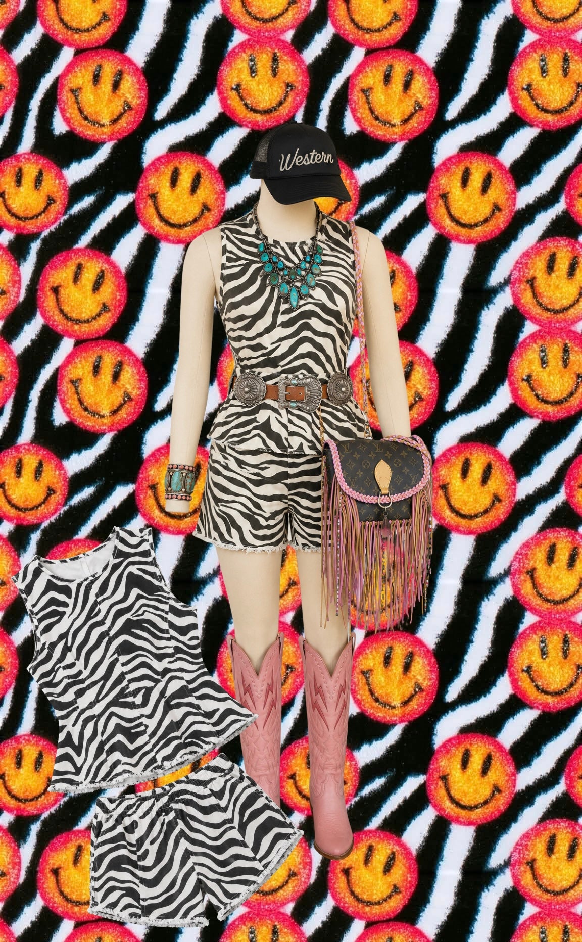 rodeo rebel zebra set