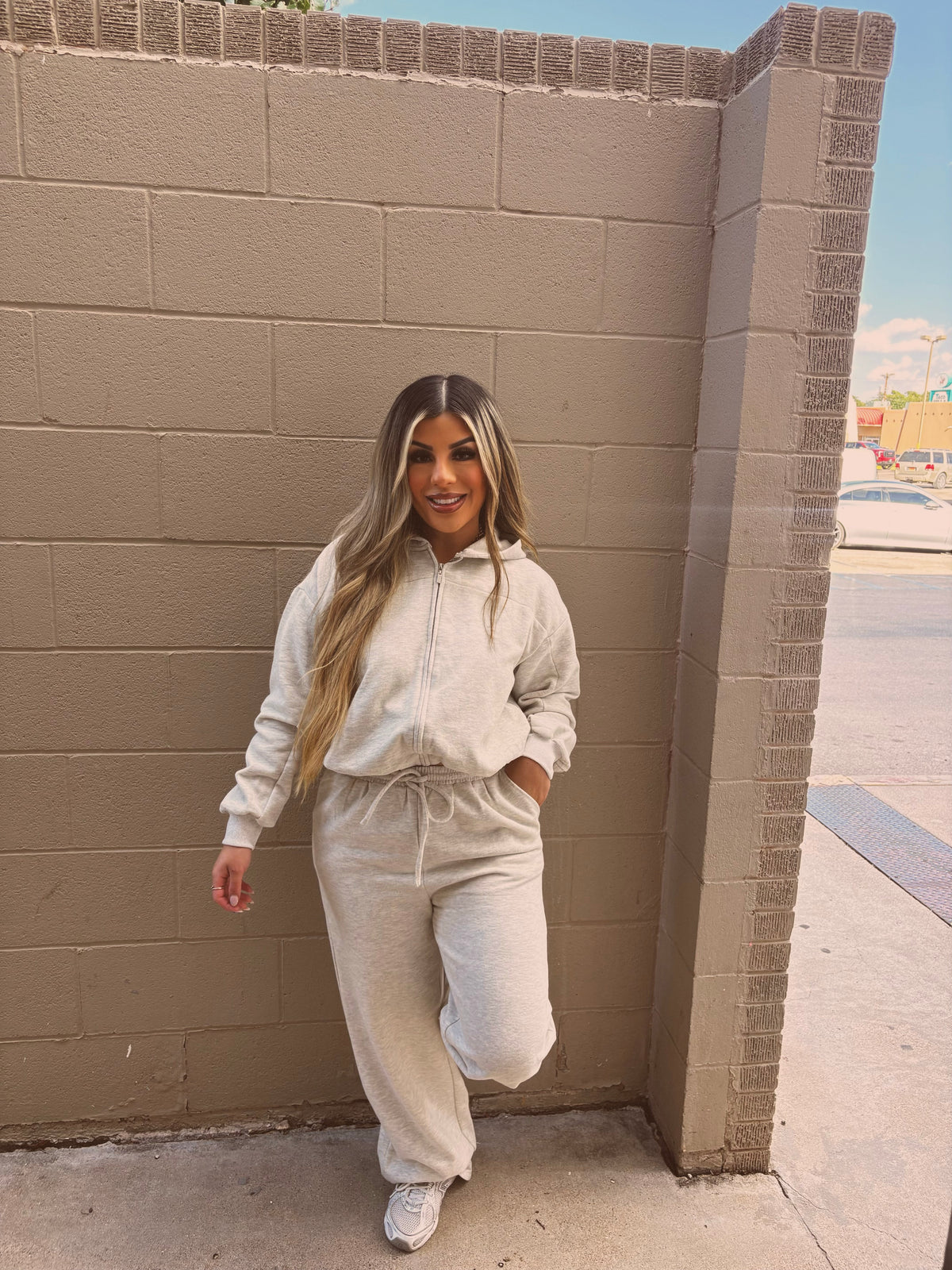 Grey Bubble Sweatpants Set