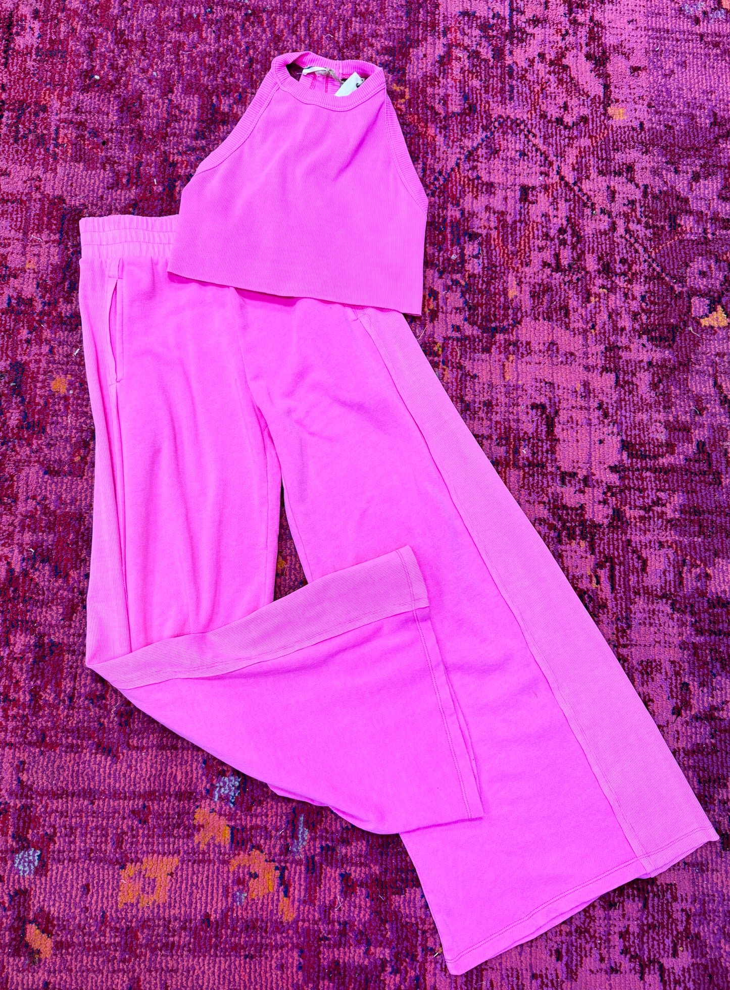 lazy girl set hot pink