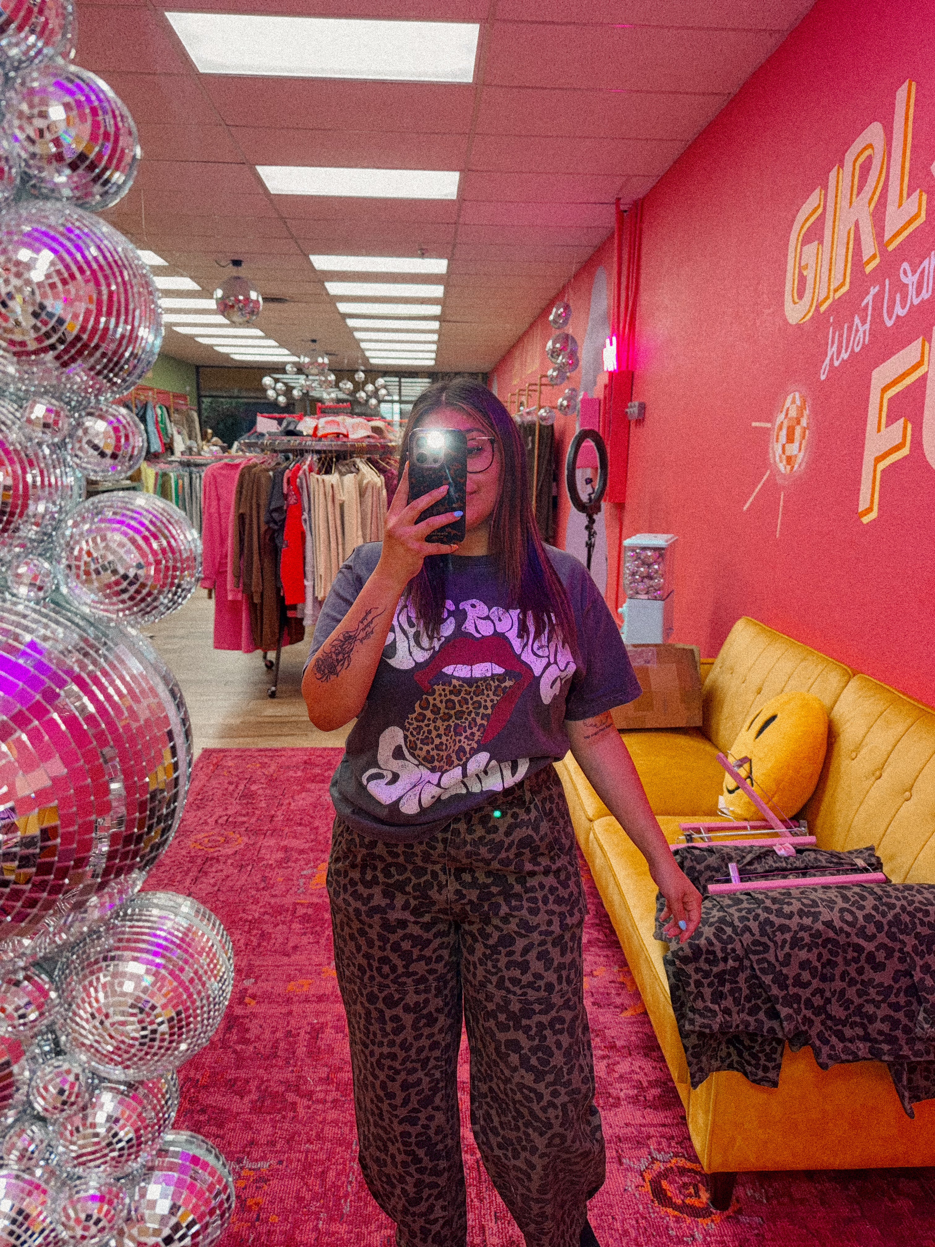 taupe leopard barrel pant