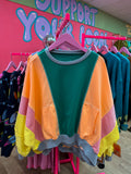 colorblock sweatshirt green