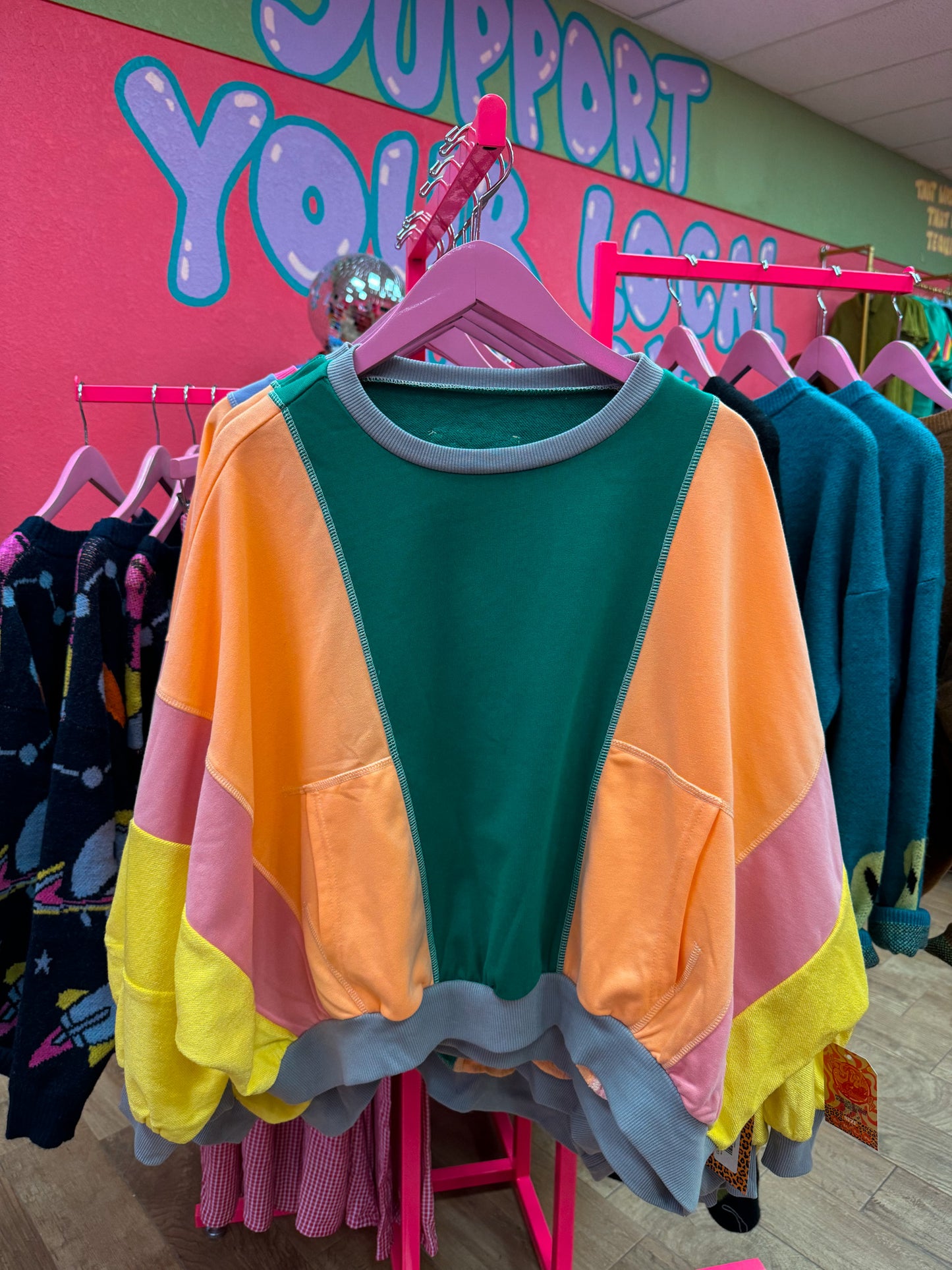 colorblock sweatshirt green