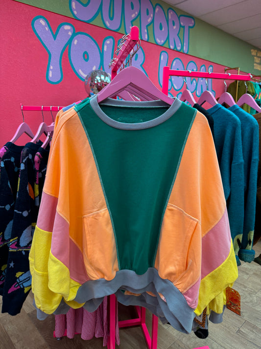 colorblock sweatshirt green