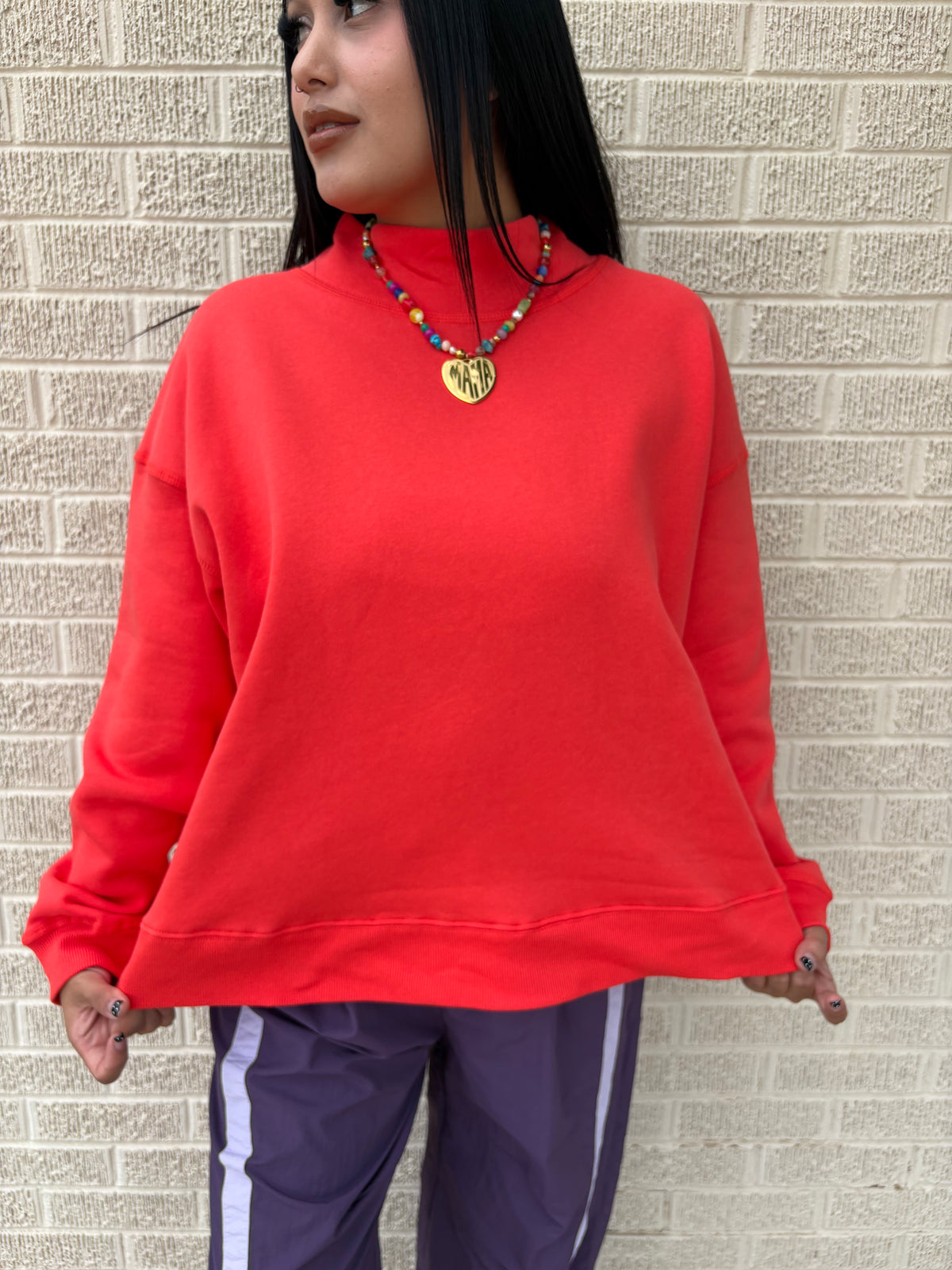 orange you obsessed mockneck