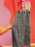 denim long skirt