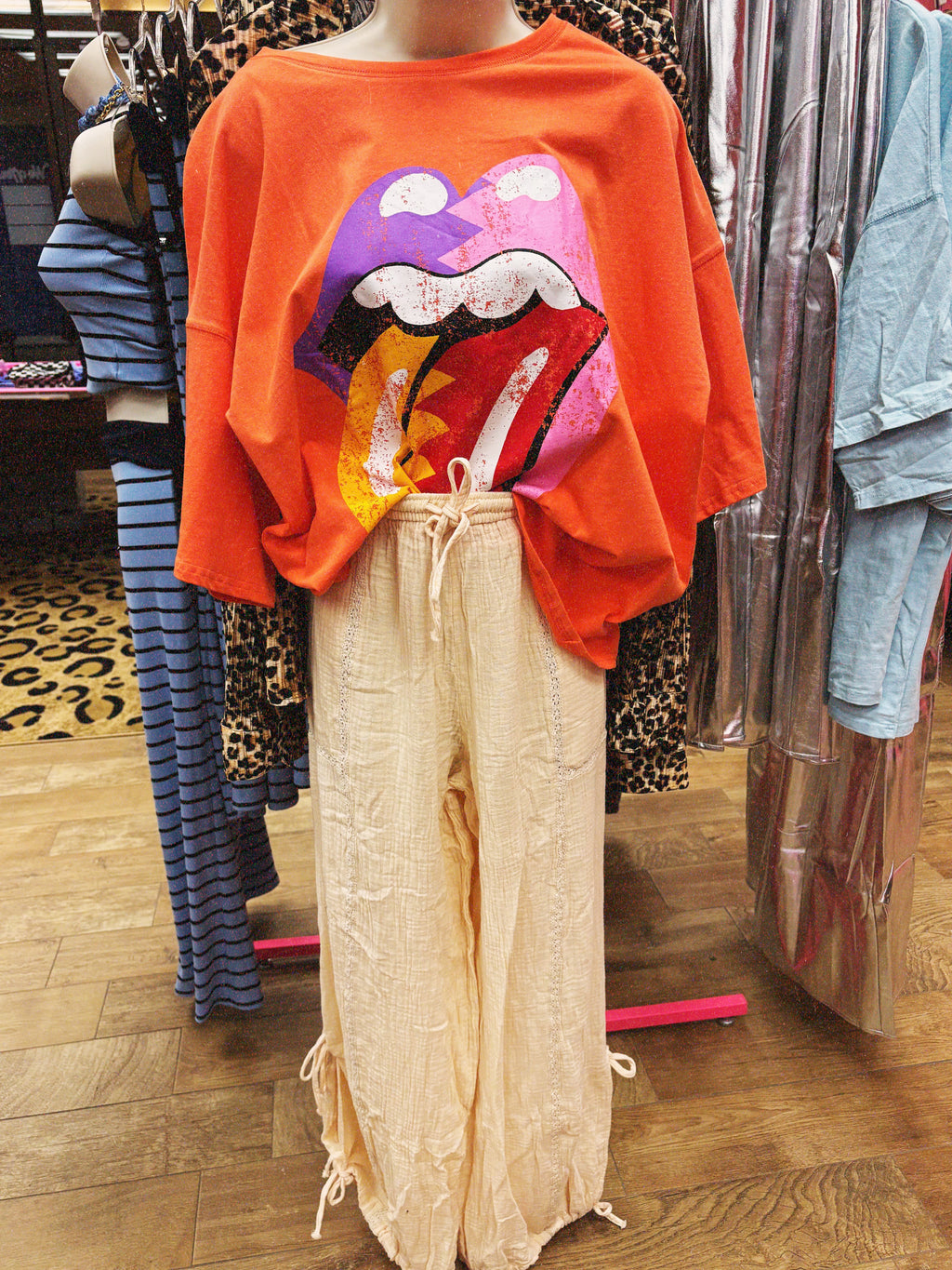 gauze beige pant