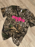 pink eagles camo tee