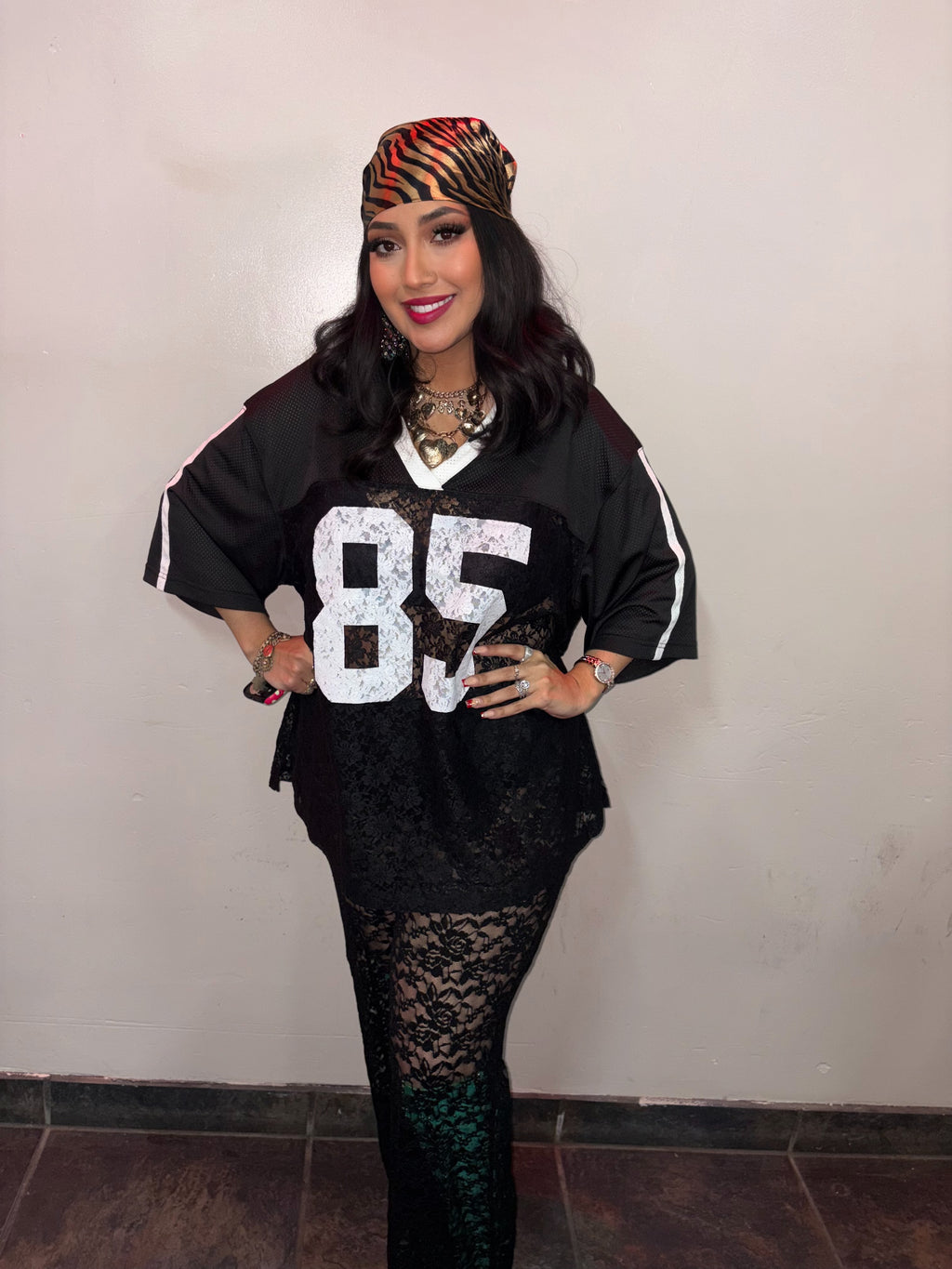 laced pants black