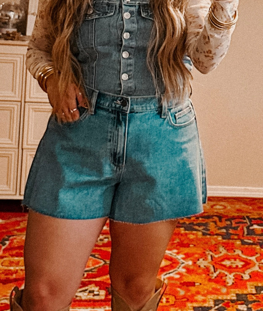 go with the flow shorties dark denim