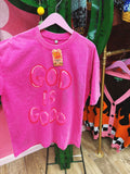 god is good pink tee