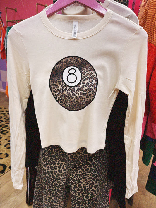 cheetah 8ball baby tee