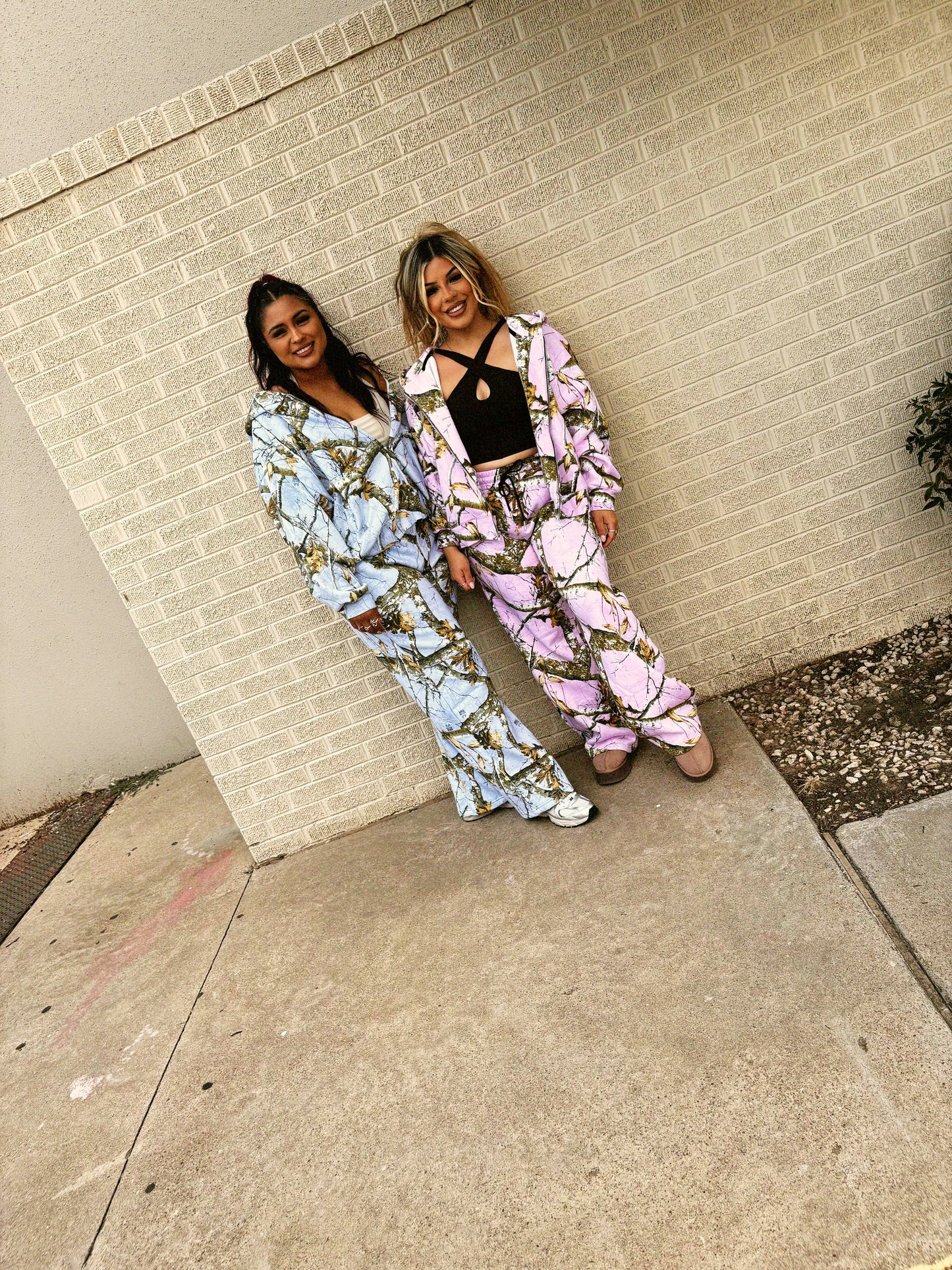grey blue camo zipup set