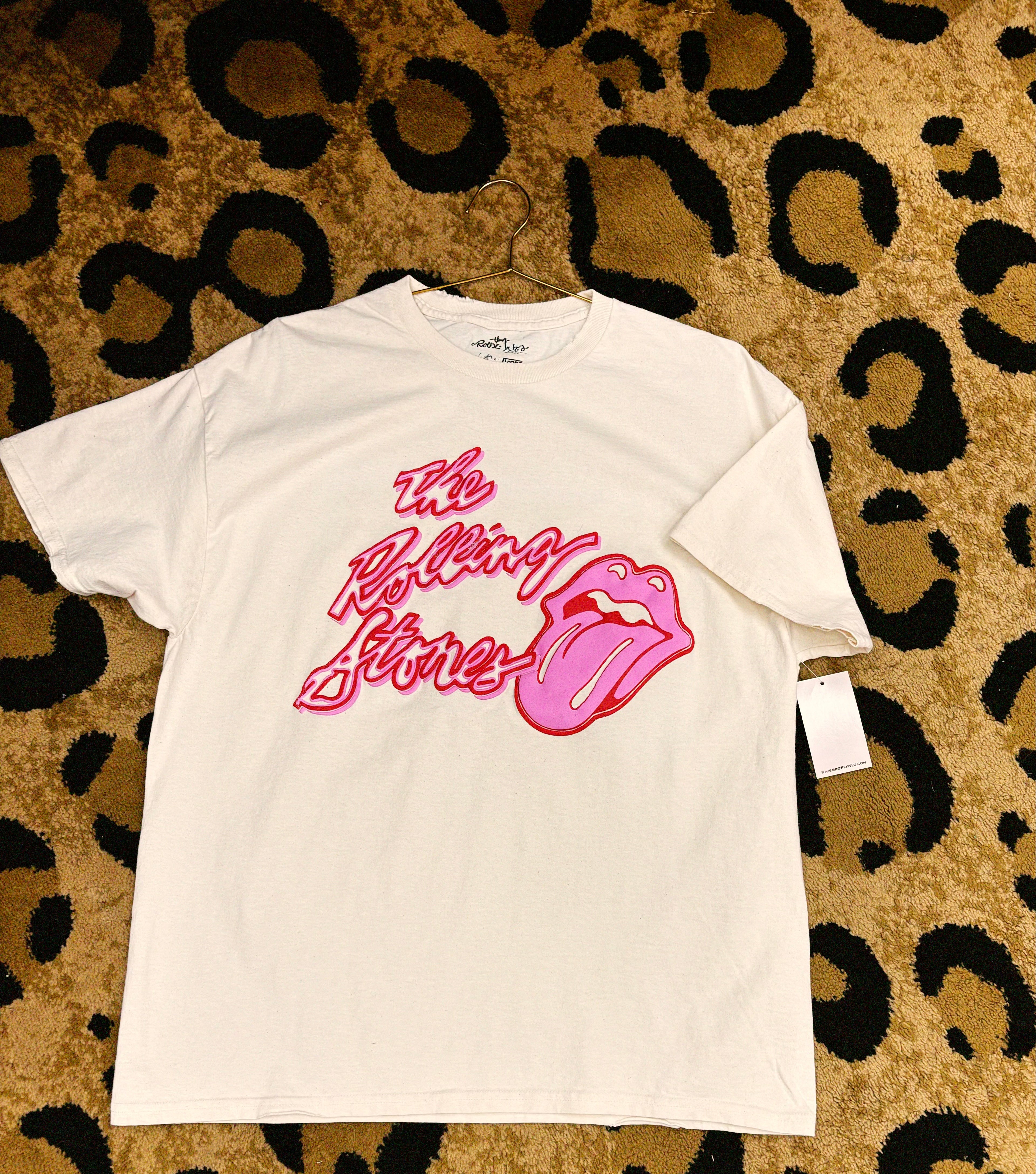 rolling stone cream oversized tee